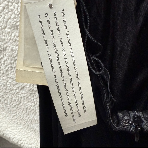 NWT AIDAN MATTOX Black Velvet Sequin Racerback Backless Cocktail Dress Cutout 6 - Picture 9 of 16